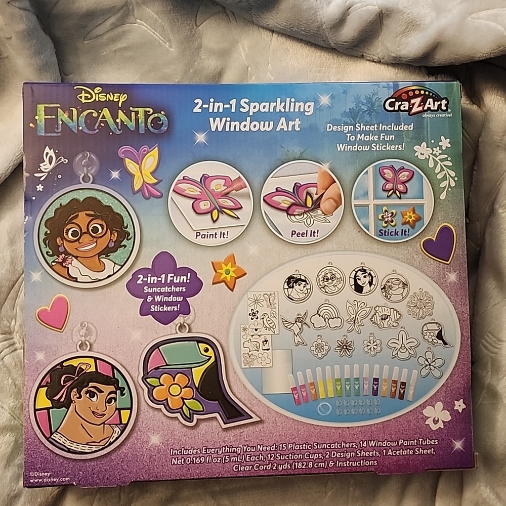 Disney Encanto Multicolor Sparkling Window Art Craft Kit
